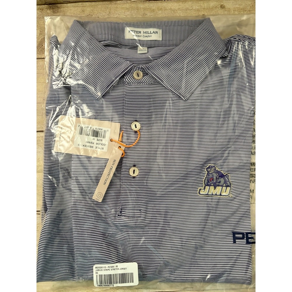 Peter Millar Purple James Madison University JMU, Summer Comfort Polo, Medium
